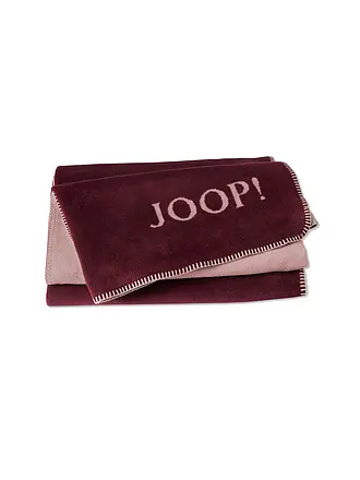 JOOP | Wohndecke - Plaid 150x200cm Uni Doubleface Stein/Anthrazit | dunkelrot